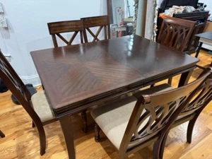 6-8 Person Dining Room Table and 6 Chairs - Picture 1 of 10