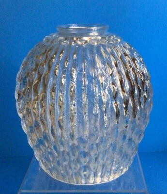 Vintage Clear Glass Pendant Shade 2 1/8" Fitter Used Hollywood Regency - Image 1 of 4
