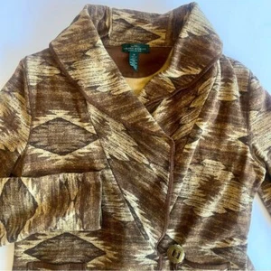 Blazer LRL Ralph Lauren Jean Co donna medio sud-ovest azteco morbido 1 bottone - Foto 1 di 10