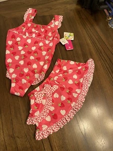Neu Penny 6x Mädchen 2-teiliger Badeanzug Schwimmen Erdbeere und Herzen - Bild 1 von 9