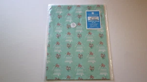 NUEVO Papel de envolver boda American Greetings vintage campanas verdes menta gigante - Imagen 1 de 3