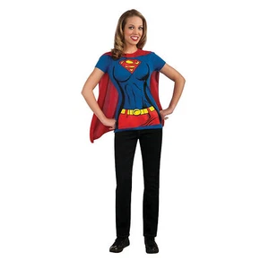 Women’s Supergirl™ Shirt Costume with Cape - Picture 1 of 4