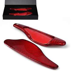 Carbon Fiber Steering Wheel Shift Paddle Extension For Chevrolet Corvette C7 Red - Picture 1 of 8