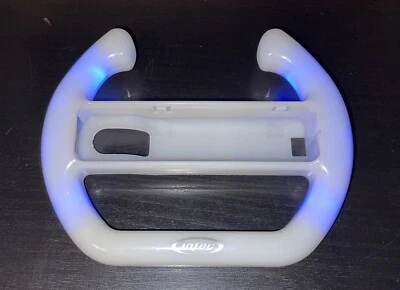 Intec Light Up Blue Glowing Wii Steering Wheel for Nintendo Wii & Wii U -No Back - Image 1 of 4