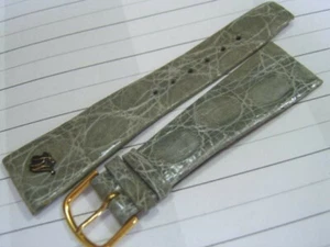 VINTAGE NOS 1970'S MAURICE LACROIX 20X14MM LIGHT GRAY CROCODILE BAND STRAP *5126 - Picture 1 of 4