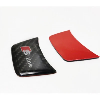 Emblème logo volant Audi S Line  carbone et résine 59x37mm Audi - Photo 1/2