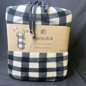 Mantolok Luxury Flannel 4-pc Sheet Set - Super Soft, Cozy, Comfy -QUEEN Size - Picture 1 of 5