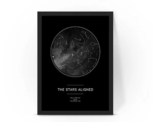 Personalised Star Map Valentines Day special couple gift idea A4/A3 - Picture 1 of 3