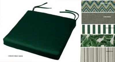 Sunbrella Custom Outdoor Chair Pad Cushion with ties, FOREST GREEN - Image 1 of 3