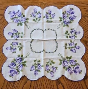 Vintage Lamp Table Scarf Linen 16 in 1950s - Picture 1 of 4