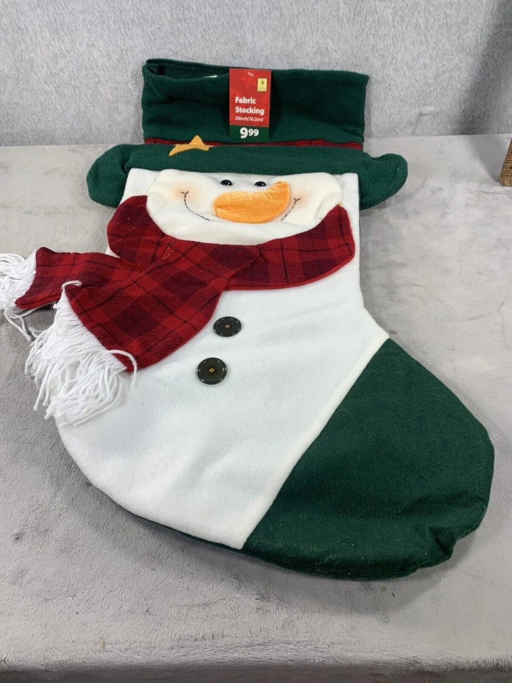 Enorme muñeco de nieve de 30" saco de medias de Navidad calcetines dulces decoración de Navidad Foto 1 de 3