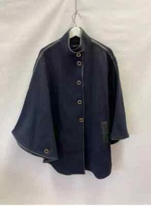 Ladies Navy and Black Wool Blend Cape Coat - Picture 1 of 3