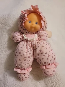 Vintage Fishel Toys Strawberry Pink Plush Baby Doll Fast Shipping - Picture 1 of 13