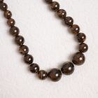 Vintage 70's Brown Bead Necklace Chunky Large Graduated