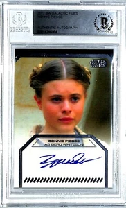 BONNIE PIESSE Signed 2012 TOPPS Galactic Files "STAR WARS" BECKETT SLABBED BAS - Picture 1 of 3
