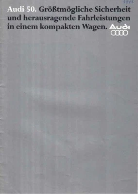 Audi 50 Brochure Catalog 08/1977 Germany Deutschland - Image 1 of 2