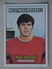 A&BC 1970 ORANGE BACK CARD. PETER CORMACK - NOTTINGHAM FOREST  131