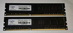 Lot of 2 Kf1600ddbd3- 8GB Kingfast DDR3-12800U DDR3-1600Mhz Desktop Mem - Picture 1 of 3