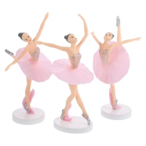 3PCS Ballerina Statue Desktop Ornament Plastic Dancing Girl Crafts Figurine - Picture 1 of 12