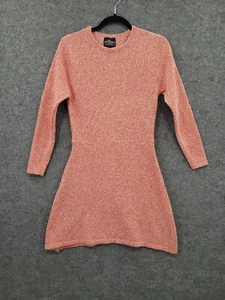 Angie Sweater Dress Womens Large Long Sleeve Crew Neck Knee Length Pink Knit NEW - Picture 1 of 17