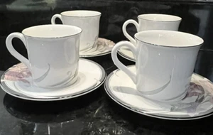 Noritake Cafe Du Soir 9019 Cup & Saucers New Decade Pink and Purple 90s Vtg - Picture 1 of 7