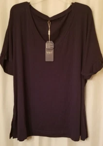 Women's Navy Blue Top Size 3X Classic Comfort & Style NEW with Tags Plus Size - Picture 1 of 6