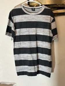 OT Revolution Shirt Mens Size Large Black Gray Heathered Stripe - Picture 1 of 8