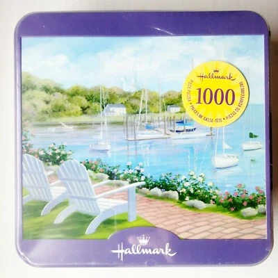 Hallmark Puzzle in collector  Tin "  Lazy Afternoon on the Bay " 20" x 24" 1000  - Image 1 of 4