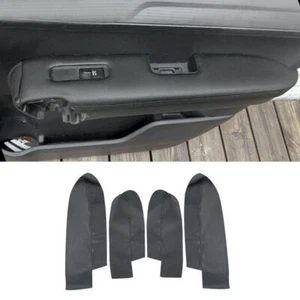 Black Front+Rear For Honda CRV 2007-2011 Door Handle Armrest Panel Cover Leather - Picture 1 of 7