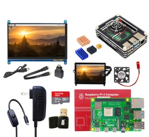 Raspberry Pi 4 2gb 4gb 8gb Starter Kit 7 pulgadas Pantalla táctil Fuente de alimentación - Imagen 1 de 11