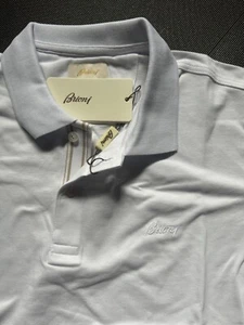 Brioni Polo T-shirt Size M/50 color White - Picture 1 of 7