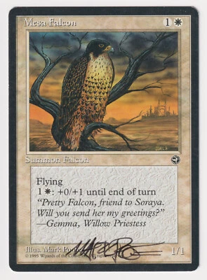 Signed Mesa Falcon MP Homelands Artist Mark Poole 1995 WOTC MTG Magic Vintage! - Image 1 of 2