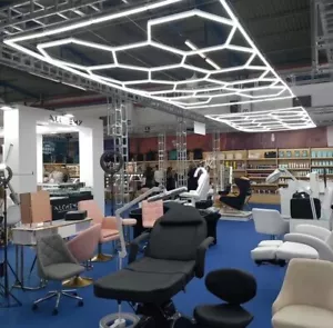Hexagon LED Lampe Röhren Werkstatt Garage Wand Decken Leuchte Alu-Röhrenradiator - Bild 1 von 24