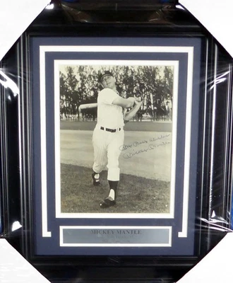 Mickey Mantle Auto Framed 8x10 Photo Yankees "My Best" Vintage 1950's Sig JSA - Image 1 of 4