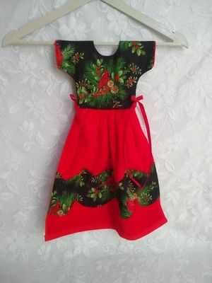Christmas Dress Oven Hanging Towel With Red Cardinal Kitchen Hanging Towel - Image 1 of 4