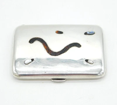 Estuche de cigarrillos de plata esterlina Shibayama insecto antiguo 1917 Chester Asprey & Co Foto 1 de 4