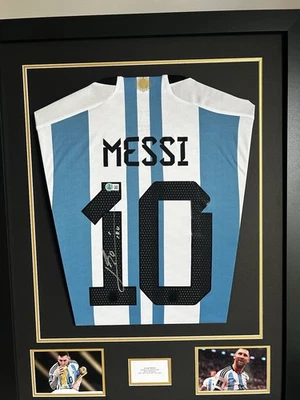 Lionel Messi Argentinien FIFA WM Finale Trikot signed, framed / Beckett COA - Bild 1 von 4
