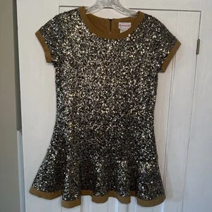Blusa túnica larga con lentejuelas doradas talla grande 14/16 AMERICAN GIRL linda fiesta top - Imagen 1 de 5