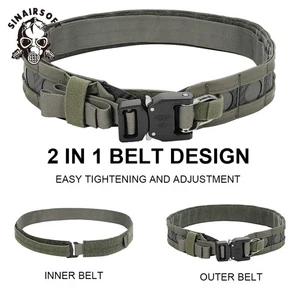 Mens Tactical Belt MOLLE Quick Release D-Ring Buckle Belt Waistband Lightweight - Picture 1 of 13