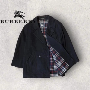 Burberry Wool Coat Navy Asian fit XL US size L Used Men's Authentic - Picture 1 of 8