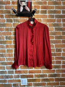 Sezane Johana Blouse Shirt, Size 40 Red - Picture 1 of 7