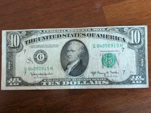 Rare $10 Bill Old Small Face Series 1950E, FRB Chicago (G84050915H) - Picture 1 of 6