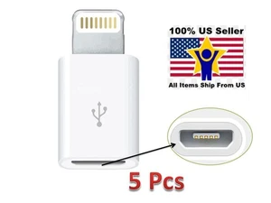 Adaptador de cable de datos micro USB a 8 pines de 5 piezas convertidor de Android a iPhone para iPhone - Imagen 1 de 3