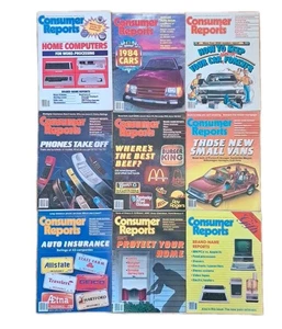Lot Of 9 Vtg 1980s Consumer Reports Magazine 1984 Retro Products & Cars Edition - Picture 1 of 20
