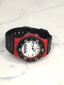 Rare 'SPALDING' 50 meter W.R Diver Date watch with rotating Bezel red black - Picture 1 of 8