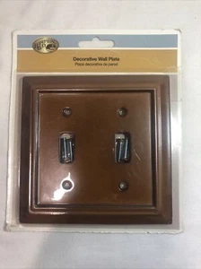 Hampton Bay Saddle Wood Architectural 2 Toggle Switch Wall Plate W10763-SDL - Picture 1 of 5