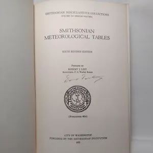 Smithsonian Meteorological Tables By Robert List -1951 -HC -6th revised edition - Picture 1 of 16