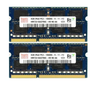 8GB (2x4GB) Hynix DDR3-1333MHz PC3 10600S SODIMM Laptop RAM Memory 204Pin - Picture 1 of 4