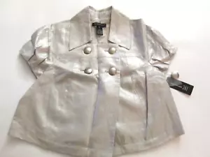 INC women's Petite short sleeve linen cropped jacket beige sz small - Picture 1 of 4