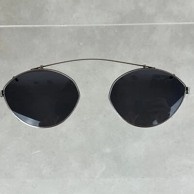 Oliver Peoples Madison Silver Framed Black Tinted Oval Clip-on Sunglasses - Image 1 of 4